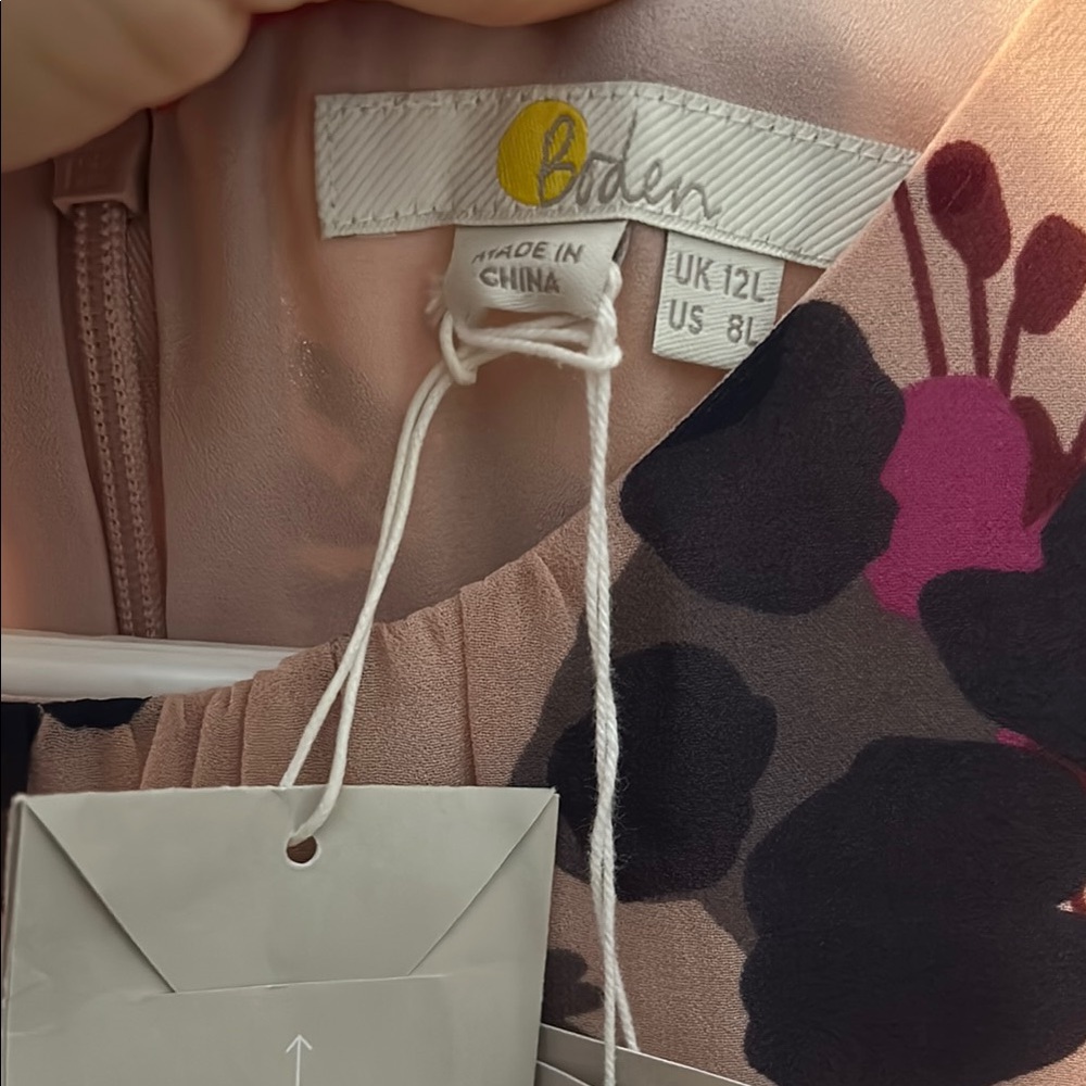 Boden Floral Dress - Pink and Black